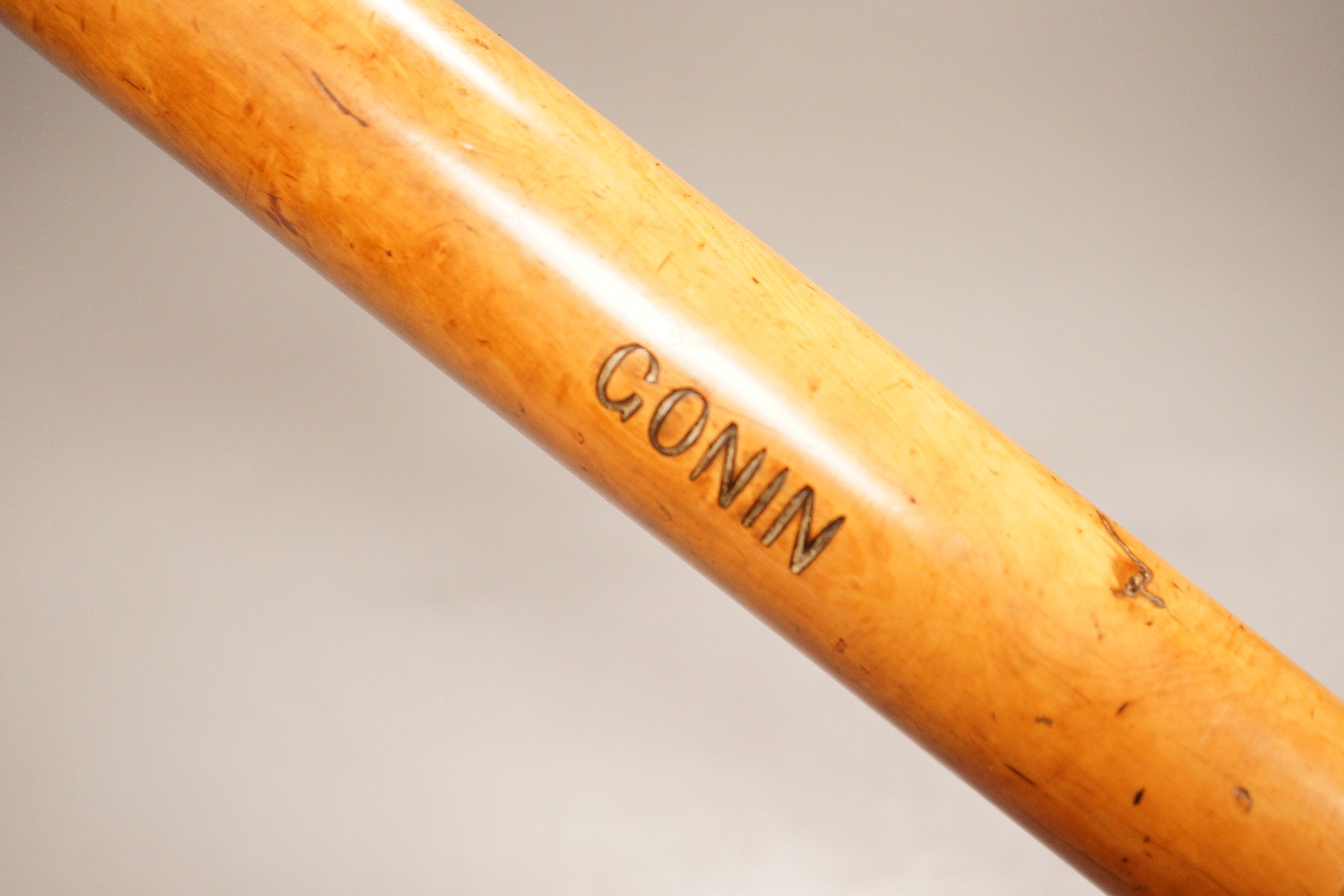 A large 19th century turned boxwood truncheon, stamped ‘Gonin’, 61cm